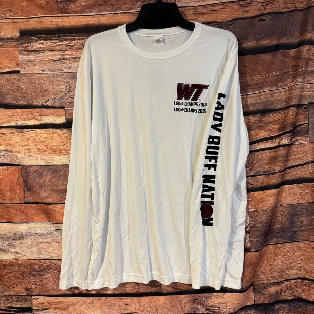Sport-Tek T-Shirt WTAMU Lady Buff Nation White L Long Sleeve LSC Champs 2014 15